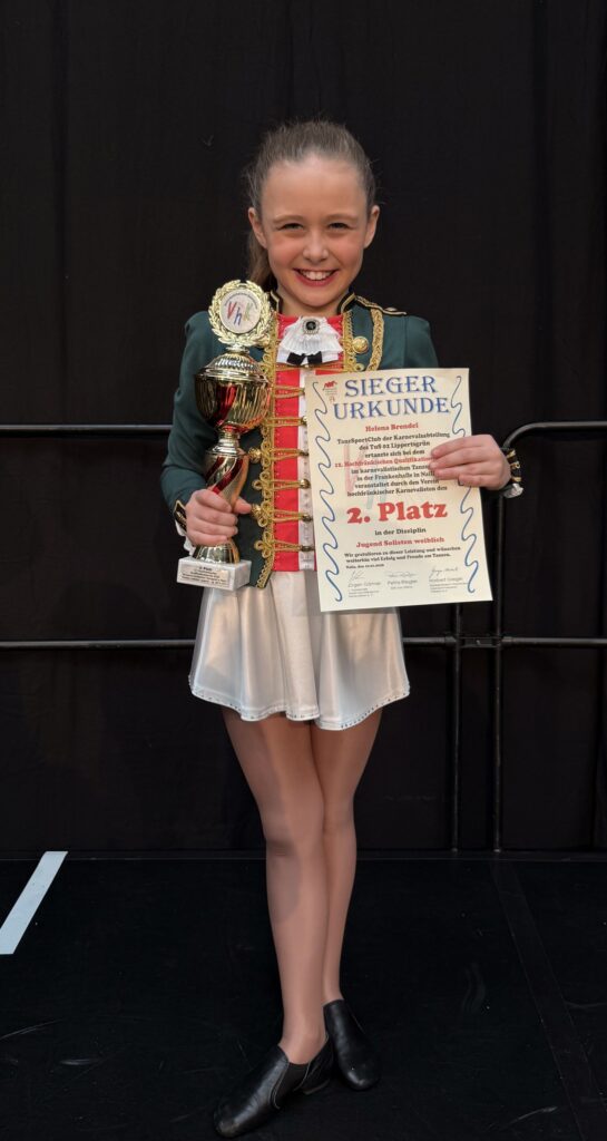 Der vierte 2. Platz für Tanzmariechen Helena in dieser Session.